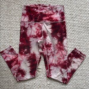 Fleo red and pink Tie-Dye Leggings